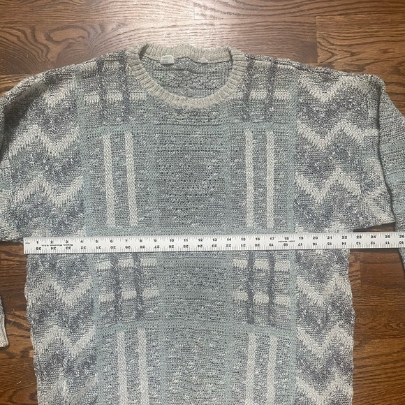Vintage Linen-Blend White/Gray Men’s Longsleeve Sweater-size XL - Picture 3 of 7